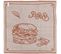 Lot De 2 Torchons De Cuisine Pur Coton Motif Fromage 50x50 Cm Burger Orange