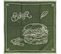 Lot De 2 Torchons De Cuisine Pur Coton 50x50 Cm Motif Burger Collection Burger Vert