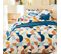 Housse De Couette 140x200 Cm Percale De Coton Modulo Bleu Cobalt