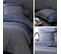 Parure De Lit 200x200 Cm 50x70 Cm En Satin De Coton Enzo Bleu