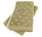 Lot De 2 Serviettes Invité 33x50 Cm Efficience Dots Vert Olive