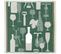 Lot De 2 Torchons De Cuisine Pur Coton 50x50 Cm Vitis Motifs Viticole Vert