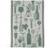 Lot De 2 Torchons De Cuisine Pur Coton 50x70 Cm Vitis Motifs Viticole Vert