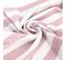 Parure De Bain Coton Collection Efficience Stripes 4 Pièces Rose Flamingo