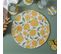 Lot De 2 Sets De Table En Polyester 38x38 Cm Collection Limone Motifs Citrons Jaune