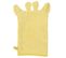 Lot De 2 Gants De Toilette 13x28 Cm Pur Coton Animaletto Forme Animal Jaune