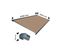 Store Banne Coffre Protect 2 LED Smart Gris 4,05x3,5m Motorisé + Capteur Vent + LED - Toile Taupe