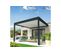 Pergola Rétractable Concept Mixte Gris Anthracite / Blanc 4,00x3,005m Moteur + Télécommande