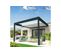 Pergola Rétractable Concept Mixte Gris Anthracite / Blanc 4,00x3,005m Moteur + Télécommande