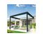 Pergola Rétractable Concept Mixte Gris Anthracite / Blanc 4,00x3,005m Moteur + Télécommande