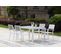 Table De Jardin Et 4 Fauteuils En Aluminium Gris Et Blanc Siderno