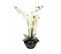 Composition De Fleurs Artificielles Orchidée - H. 63 Cm - Vase En Céramique