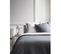 Housse De Couette Et 2 Taies D'oreiller Bicolore - 240 X 260 Cm - Coton Percale - Gris Foncé Et Gris