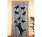 Rideau De Porte Chat Et Papillon - Bambou - 90 X 200 Cm - Gris