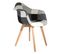 Fauteuil Scandinave Patchwork Olga - H. 82 Cm - Gris