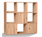 Meuble De Rangement Cube Rudy 9 Cases Bois Façon Hêtre Avec 3 Portes