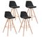 Lot De 4 Tabourets De Bar Sara Noir