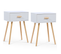 Lot De 2 Tables De Chevet Eiya Scandinaves En Bois Blanc