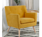 Fauteuil Scandinave Liv En Tissu Jaune Moutarde