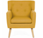 Fauteuil Scandinave Liv En Tissu Jaune Moutarde