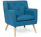 Fauteuil Scandinave Liv En Tissu Bleu Canard