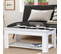 Table Basse Contemporaine Rectangualire Georgia Plateau Relevable Bois Blanc Et Noir