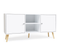 Buffet Bas Scandinave 140 Cm Effie 2 Portes Bois Blanc