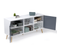 Buffet Bas Scandinave 140 Cm Effie 2 Portes Bois Blanc Et Gris