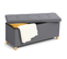 Banc Coffre Rangement Sur Pied 100 Cm Tissu Gris Anthracite