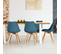 Lot De 4 Chaises Scandinaves Sara Bleu Canard Pour Salle À Manger