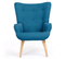 Fauteuil Scandinave Ivar En Tissu Bleu Canard