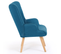 Fauteuil Scandinave Ivar En Tissu Bleu Canard