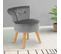 Fauteuil Crapaud En Velours Gris