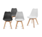 Lot De 4 Chaises Scandinaves Sara Mix Color Gris Foncé, Gris Clair, Blanc Et Noir