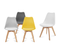 Lot De 4 Chaises Scandinaves Sara Mix Color Gris Foncé, Gris Clair, Blanc Et Jaune