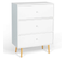 Commode 3 Tiroirs Emmie 70 Cm Scandinave Blanc