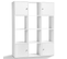 Meuble De Rangement Cube Rudy 12 Cases Bois Blanc Avec Portes Fond Gris