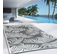 Tapis Extérieur Coco Tropical Gris Et Blanc 160 X 260 Cm