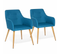 Lot De 2 Chaises De Salle à Manger Scandinaves, Fauteuils De Table Dania Bleu Canard