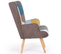 Fauteuil Scandinave Ivar En Tissu Patchwork Multicouleurs