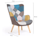 Fauteuil Scandinave Ivar En Tissu Patchwork Multicouleurs