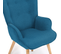 Fauteuil Scandinave Ivar Avec Repose Pieds Bleu Canard