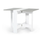 Table Console Pliable Edi 2-4 Personnes Blanche Plateau Effet Béton 103 X 76 Cm