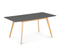 Table Scandinave Extensible Inga 4-6 Personnes Plateau Gris Anthracite Pieds Bois 120-160 Cm