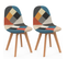 Lot De 2 Chaises Scandinaves Sara Motifs Patchworks Multi-couleurs