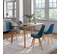 Lot De 4 Chaises Scandinaves Sara En Velours Bleu Canard