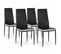 Lot De 4 Chaises Romane Noires Bandeau Blanc Pour Salle à Manger