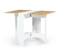 Table Console Pliable Edi 2-4 Personnes Bois Blanc Plateau Façon Hêtre 103 X 76 Cm