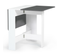 Table Console Pliable Edi 2-4 Personnes Bois Blanc Plateau Gris 103 X 76 Cm