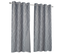 Lot De 2 Rideaux Thermiques Gris Anthracite Motif Courbe 140x240 Cm